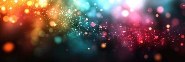 Vibrant Abstract Background with Glowing Lights and Particles