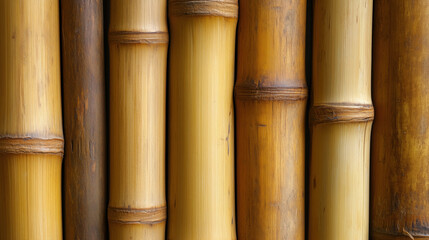 Seamless Pattern of Bamboo Planks Arranged Tightly with Linear Grain Textures, Warm Golden Hues, and a Smooth Natural Appearance
