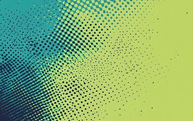 A teal and lime green background with a halftone pattern, retro, simple,


