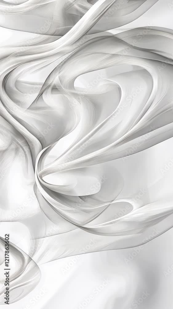 Poster abstract composition of flowing fabric textures in soft hues and delicate patterns