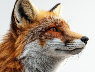 Fototapeta premium Detailed close-up of a fox's head showcasing its fur and features.