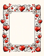 Valentine's Day heart border background for invitations cards posters flyers