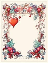 Valentine's Day heart border background for invitations cards posters flyers