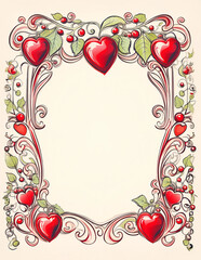 Valentine's Day heart border background for invitations cards posters flyers
