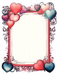 Valentine's Day heart border background for invitations cards posters flyers