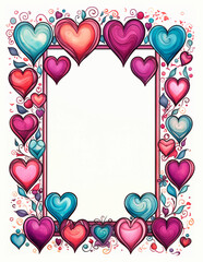 Valentine's Day heart border background for invitations cards posters flyers