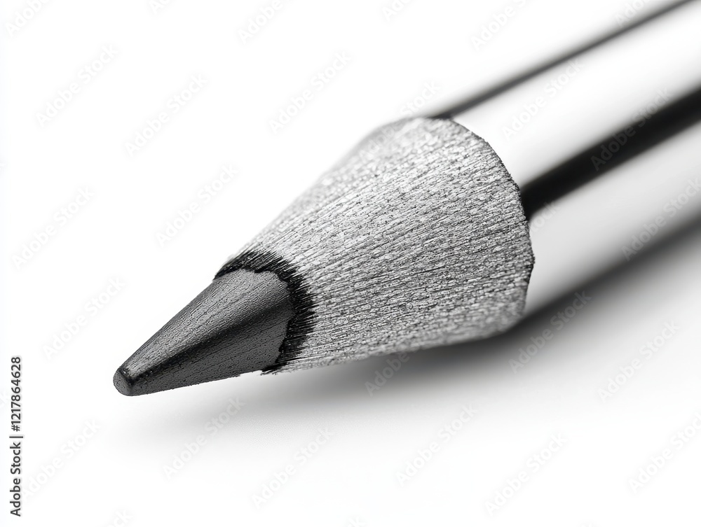 Aufkleber close-up of a sharpened pencil tip on a smooth surface.
