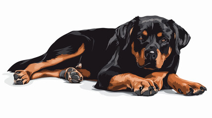 Obraz premium Beautiful Family Dog in Wide Angle Centered Composition