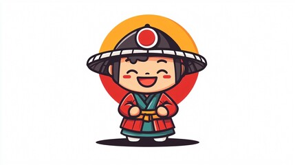 Japanese Marketing Character Cartoon Mascot Vector - Wide