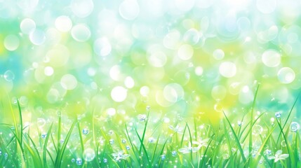 Obraz premium Morning Light on Blurred Grass in Macro Detail