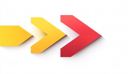 Vibrant Red and Yellow Arrow Illustration in Wide Angle Centered View