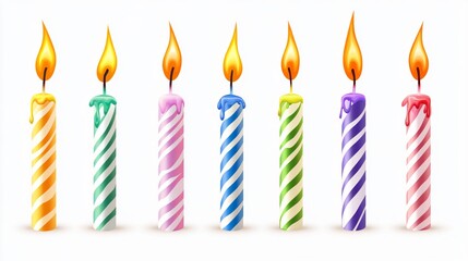 Birthday Cake Candles Icon Isolated Wide Angle Center