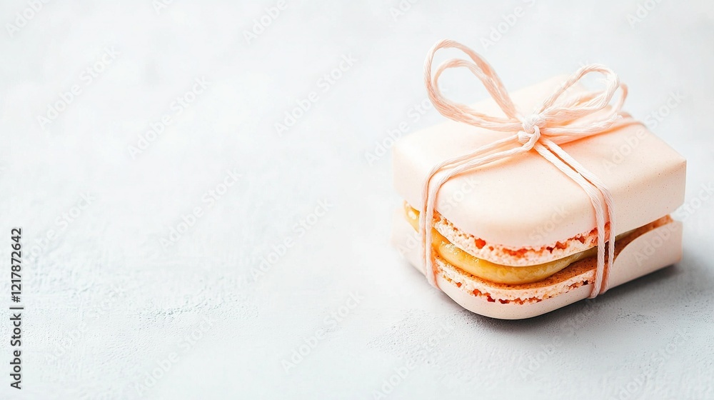 Aufkleber a close-up of a stack of cookies adorned with a bow on top cookie is coated in frosting