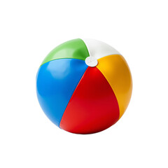Deflated colorful beach ball on white background