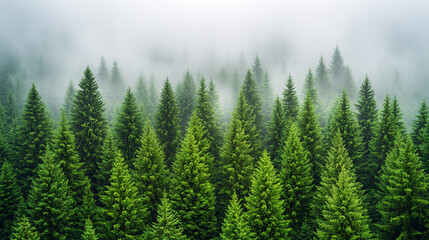 Aerial view of a forest with contrasting green and gray trees symbolizing environmental diversity and nature's complexity minimalistic bright tone modern blurred empty blank caption space on the side
