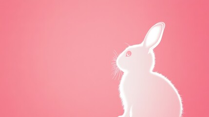 Obraz premium Minimal Easter Card Design with Bunny Silhouette