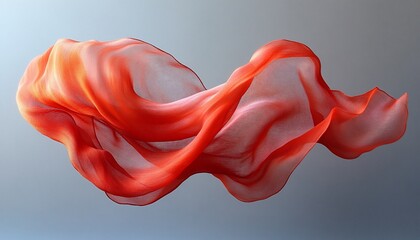 Fototapeta premium Abstract Red and Orange Fabric Flowing in Dynamic Motion