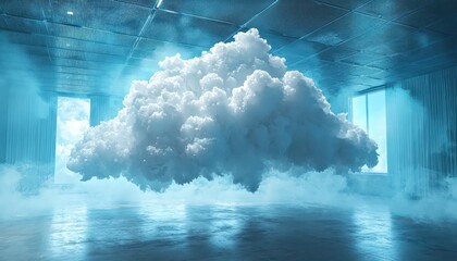 Conceptual visualization for SaaS platforms, showing cloud computing and data management as pivotal elements