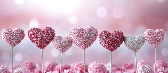 sucettes en forme de coeurs pour la saint Valentin - format panoramique