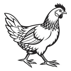 Fototapeta premium chicken logo, black outline, vector graphic, transparent background