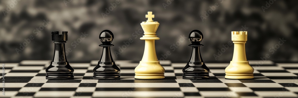 Poster a chessboard, with its pieces initially placed, indicates the initiation of a chess game. chess serv