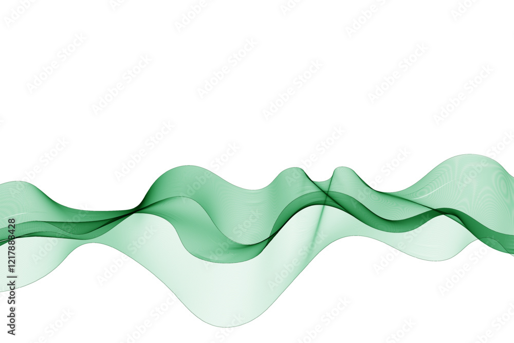 Poster abstract green wave. vector pattern. eps10