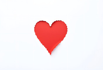 Obraz premium red heart on white background