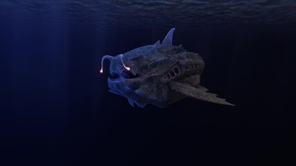 Deep-Sea anglerfish Illuminate ocean bottom darkness with bioluminescent appendages