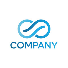 Obraz premium Infinity logo design Two interconnected figures symbolizing infinity contact