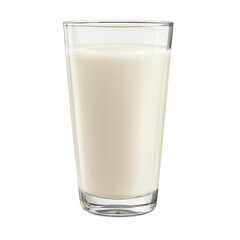 A clear glass filled with fresh, creamy milk isolated against a clean transparent background for an inviting look, glass of milk isolated on transparent background