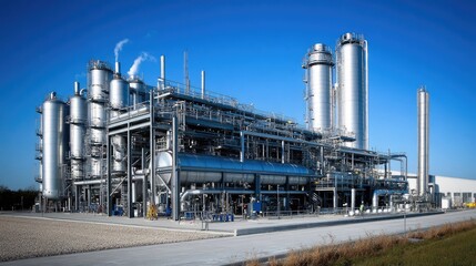 Obraz premium A clean and efficient pharmaceutical manufacturing plant.
