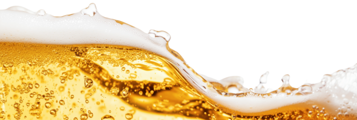 wave of beer isolated on white