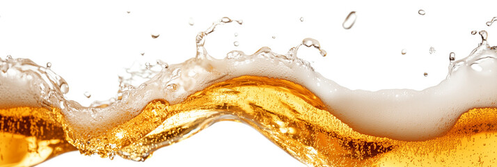 wave of beer isolated on white