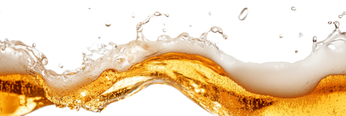 wave of beer isolated on white