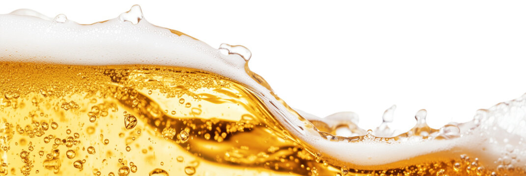 wave of beer isolated on white