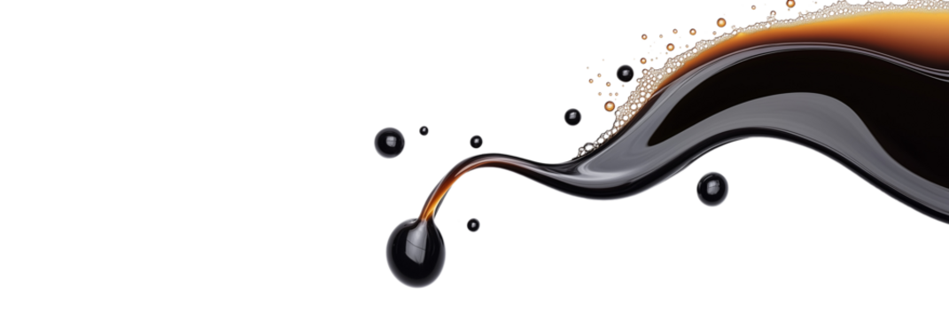 wave of black coffee isolated on white