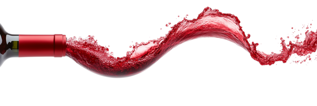 wave of red wine isolated
