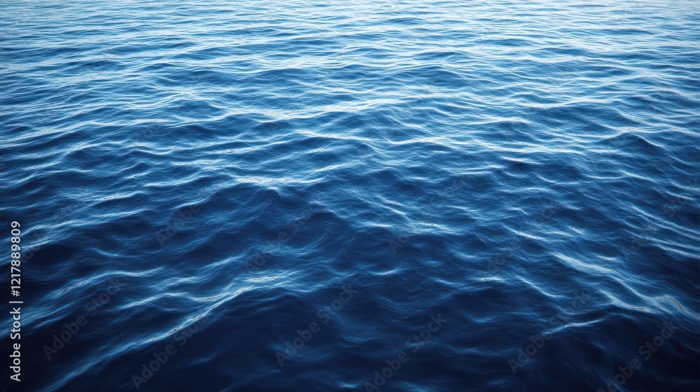 Poster calm ocean surface with subtle waves creating a serene and peaceful blue texture