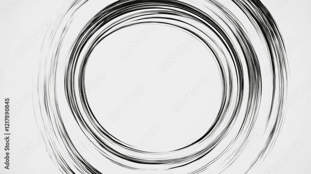 Poster abstract circular design with flowing lines on a white background, suitable for modern art use