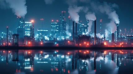 A panoramic view of an industrial facility specializing in metal fabrication.