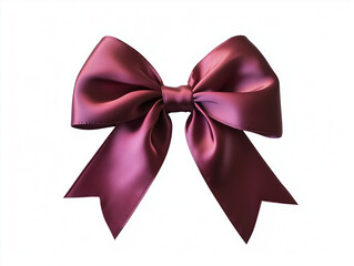 Fototapeta premium Purple, maroon bow isolated on white background