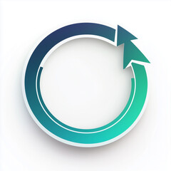 Circular arrows in gradient colors on white background