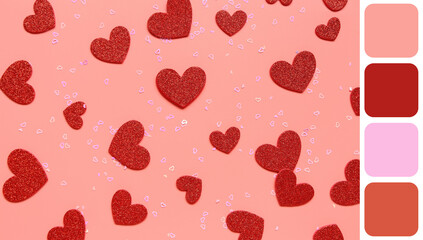 Obraz premium Beautiful hearts made of paper on pink background. National Sweetest Day