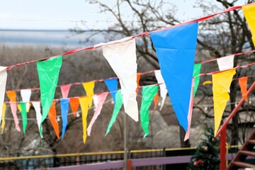 Colorful Flags and Bunting Decoration for Exciting Outdoor Events and Celebrations Today
