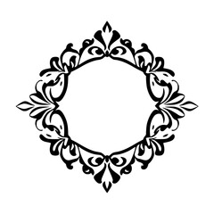 Elegant Vintage Floral Frame Border Design: Perfect for Wedding Invitations, Logos, and Decorative Projects