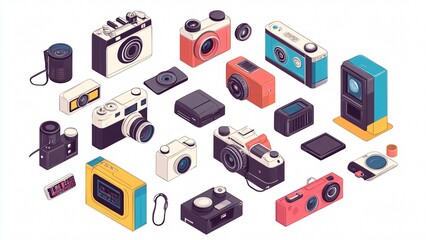 Vintage Camera Electronics Technology Nostalgia Wide Angle Shot