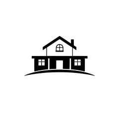 Modern House Icon: Simple, Minimalist Home Design Symbol for Real Estate, Property, and Residential Architecture