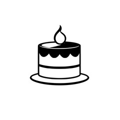 A delightful image of a single-layered cake with a candle on top, perfect for birthday celebrations or any special occasion. This simple yet elegant design is ideal for various creative projects.