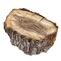 Dry wood log isolated on a transparent background showcasing natural textures and patterns for decorative uses, Dry wood isolated on transparent background. Tree wood transparent background