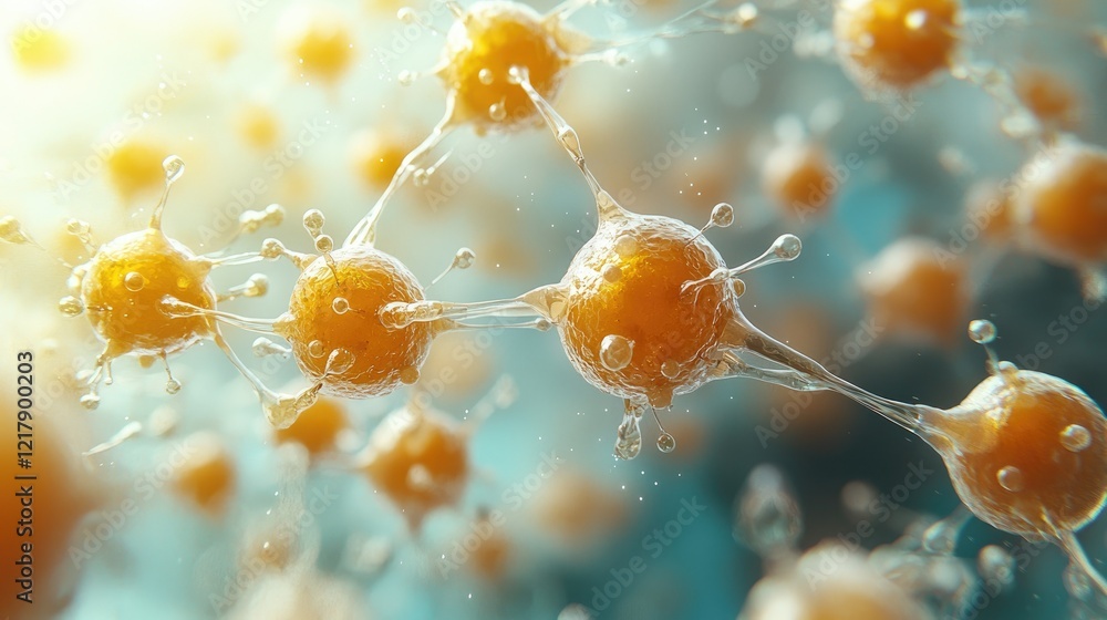 Poster microscopic view of interconnected cellular structures